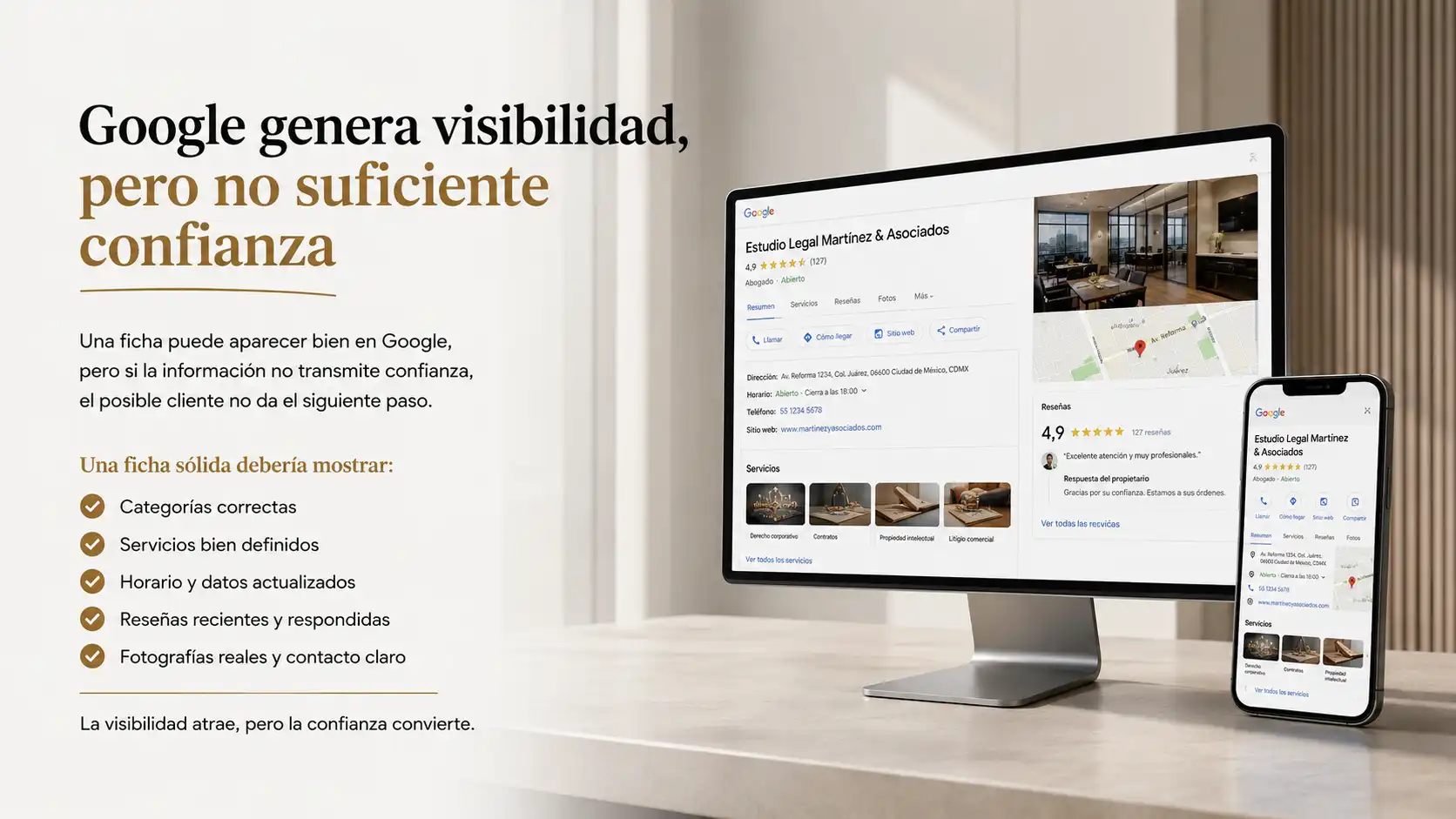 Google genera visibilidad, pero no suficiente confianza