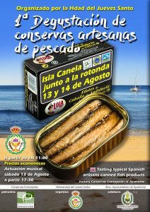Maquetación cartel "Primera degustación de conservas artesanas en aceite"