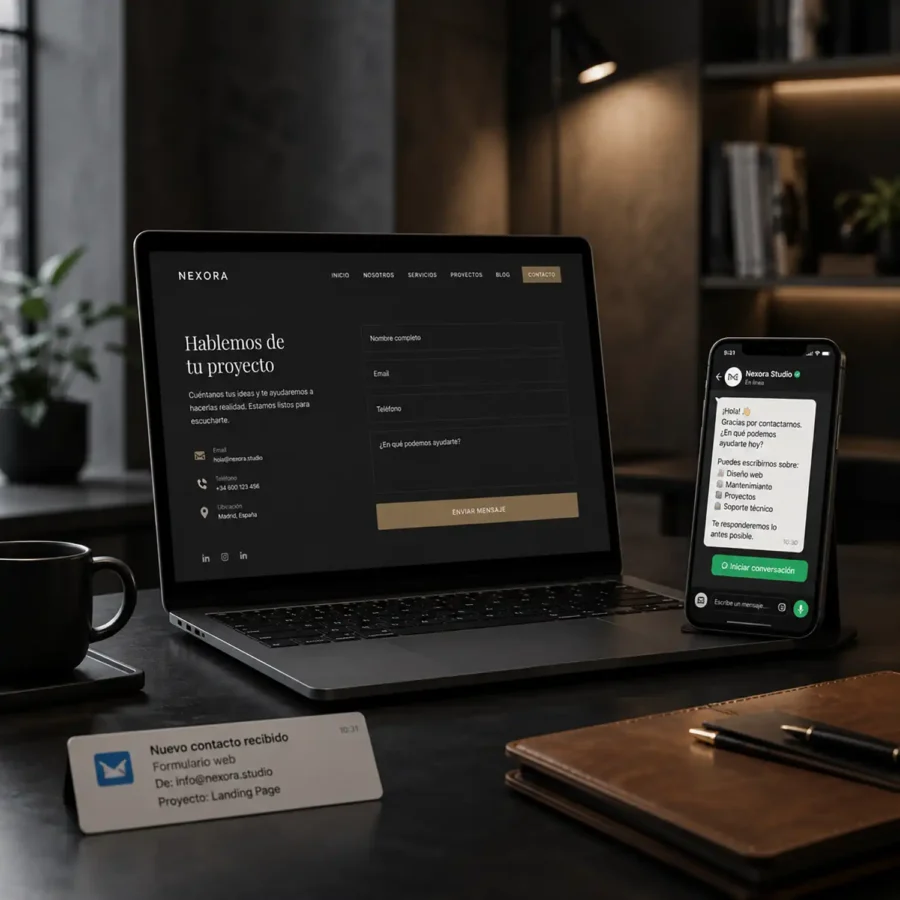 Configuración de formularios, WhatsApp y sistemas de contacto 2