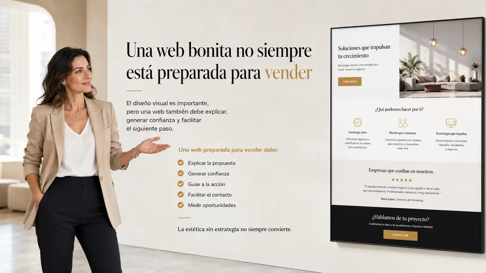 Una web bonita no siempre está preparada para vender